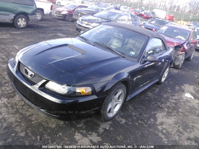1FAFP44441F176371 - 2001 FORD MUSTANG BLACK photo 2