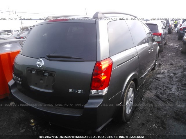 5N1BV28U84N312424 - 2004 NISSAN QUEST S/SE/SL GRAY photo 4