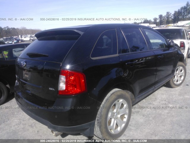 2FMDK3JC0CBA08894 - 2012 FORD EDGE SEL BLACK photo 4