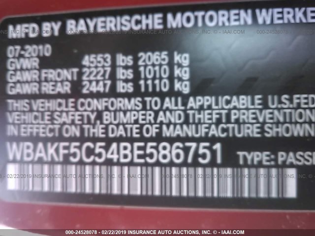 WBAKF5C54BE586751 - 2011 BMW 328 XI SULEV RED photo 9