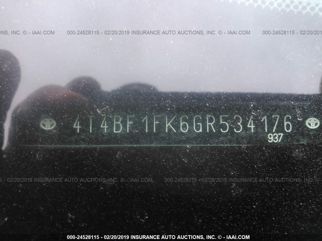 4T4BF1FK6GR534176 - 2016 TOYOTA CAMRY LE/XLE/SE/XSE GRAY photo 9