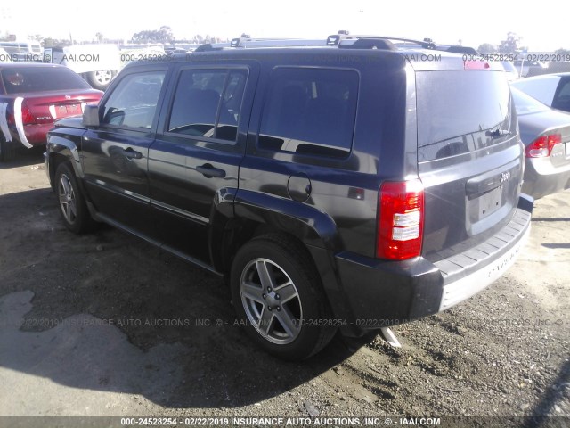 1J8FT48W27D352414 - 2007 JEEP PATRIOT LIMITED BLACK photo 3