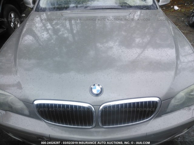 WBAHL83596DT07214 - 2006 BMW 750 I GRAY photo 10