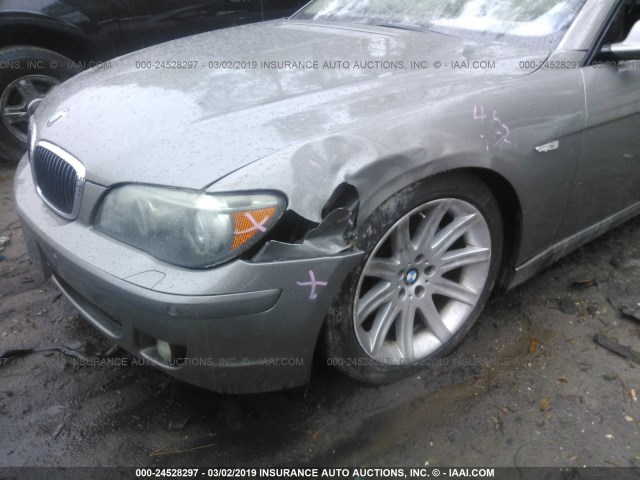 WBAHL83596DT07214 - 2006 BMW 750 I GRAY photo 6