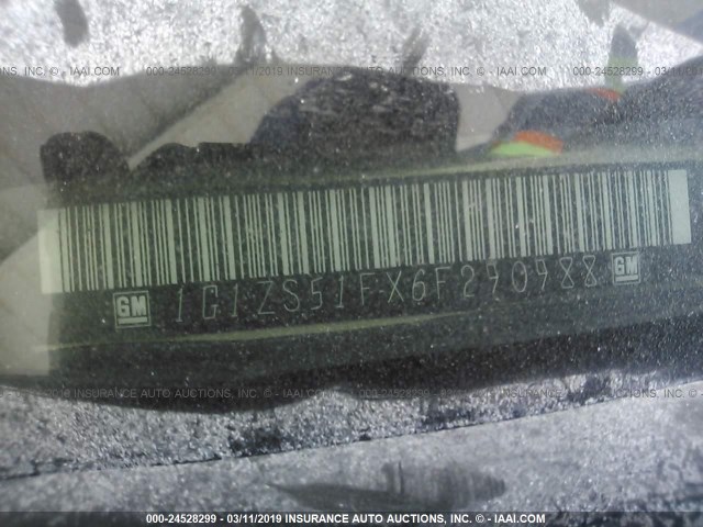 1G1ZS51FX6F290988 - 2006 CHEVROLET MALIBU LS GOLD photo 9