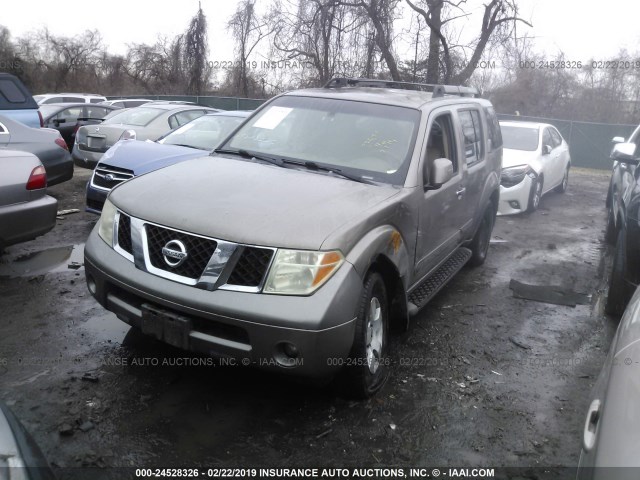 5N1AR18W67C633390 - 2007 NISSAN PATHFINDER LE/SE/XE GOLD photo 2