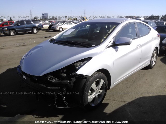 KMHDH4AE1DU983695 - 2013 HYUNDAI ELANTRA GLS/LIMITED SILVER photo 2