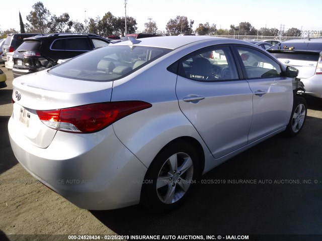 KMHDH4AE1DU983695 - 2013 HYUNDAI ELANTRA GLS/LIMITED SILVER photo 4