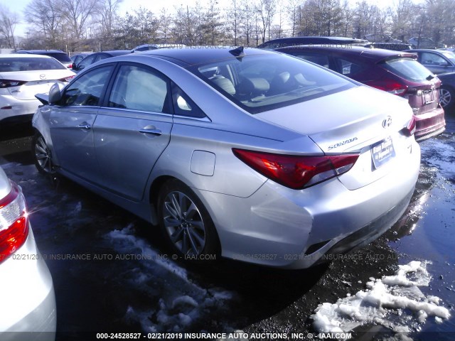 5NPEC4AC6EH910341 - 2014 HYUNDAI SONATA SE/LIMITED GRAY photo 3