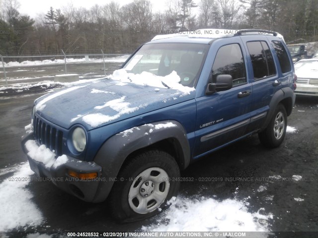 1J4GL48K43W507210 - 2003 JEEP LIBERTY SPORT/FREEDOM BLUE photo 2