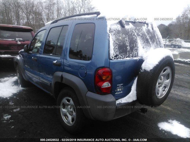 1J4GL48K43W507210 - 2003 JEEP LIBERTY SPORT/FREEDOM BLUE photo 3