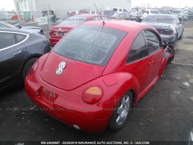 3VWBB61C9WM001925 - 1998 VOLKSWAGEN NEW BEETLE წითელი ფოტო 4