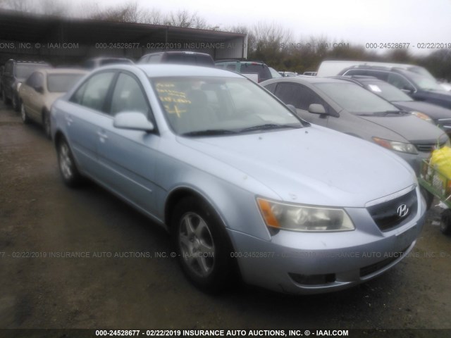 5NPEU46C86H117954 - 2006 HYUNDAI SONATA GLS/LX BLUE photo 1