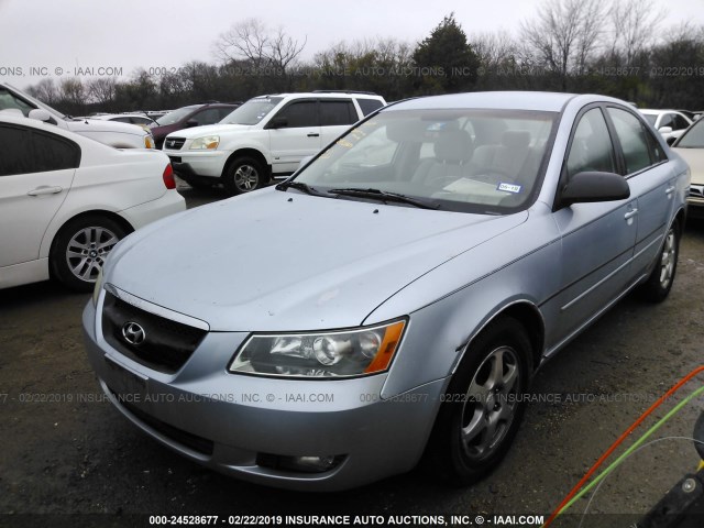 5NPEU46C86H117954 - 2006 HYUNDAI SONATA GLS/LX BLUE photo 2