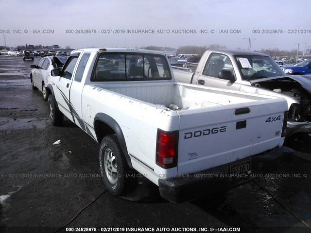 1B7GG23X1TS600274 - 1996 DODGE DAKOTA WHITE photo 3