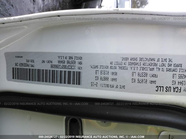 1C3CDFBB2FD286698 - 2015 DODGE DART SXT WHITE photo 9