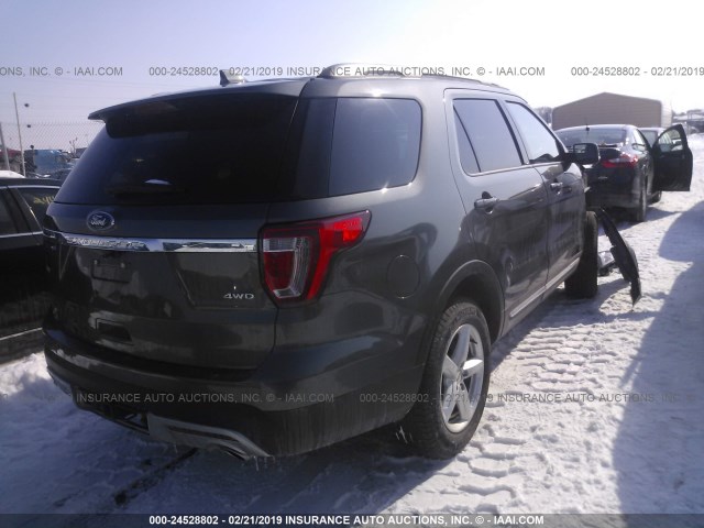 1FM5K8D84HGA32396 - 2017 FORD EXPLORER XLT BLACK photo 4