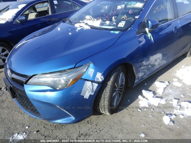 4T1BF1FKXGU546423 - 2016 TOYOTA CAMRY LE/XLE/SE/XSE BLUE photo 6