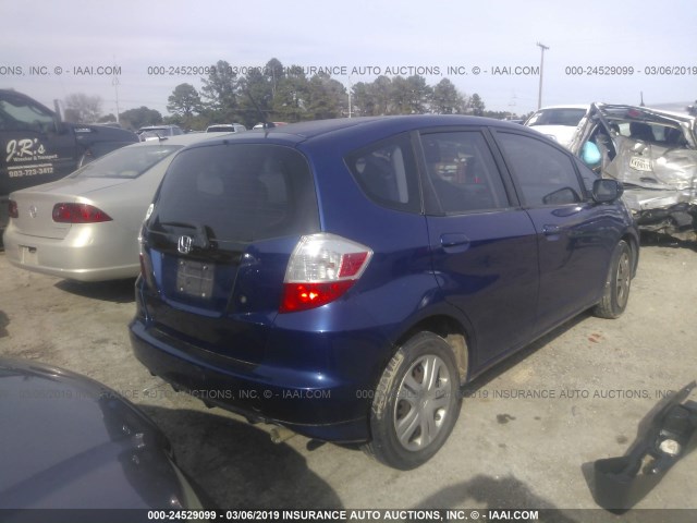 JHMGE87239S036710 - 2009 HONDA FIT BLUE photo 4