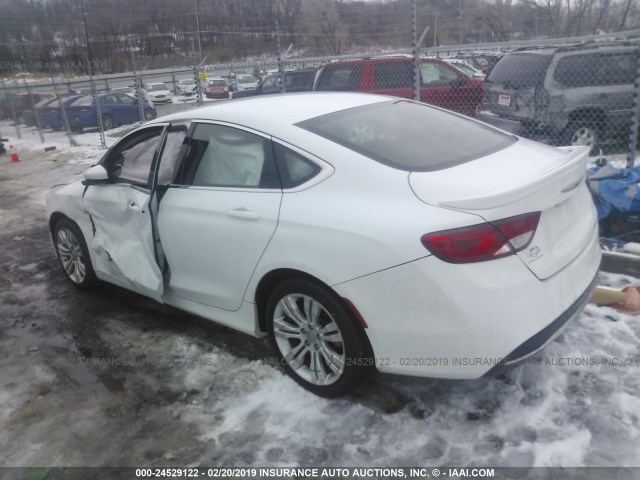 1C3CCCABXFN711436 - 2015 CHRYSLER 200 LIMITED WHITE photo 3