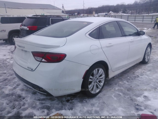 1C3CCCABXFN711436 - 2015 CHRYSLER 200 LIMITED WHITE photo 4