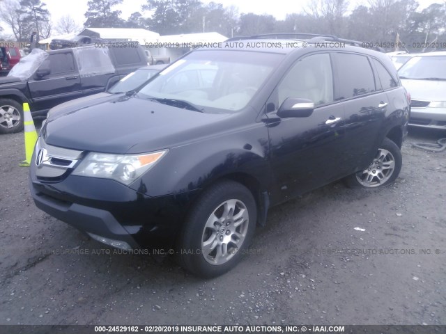 2HNYD28397H545230 - 2007 ACURA MDX TECHNOLOGY BLACK photo 2