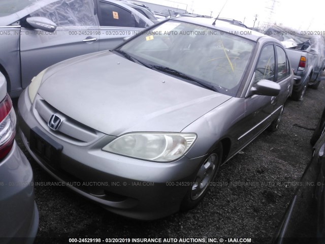 JHMES96624S008979 - 2004 HONDA CIVIC HYBRID GRAY photo 2