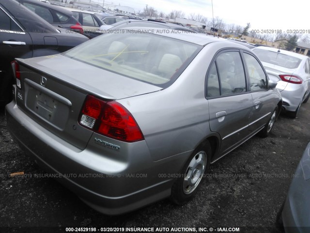 JHMES96624S008979 - 2004 HONDA CIVIC HYBRID GRAY photo 4