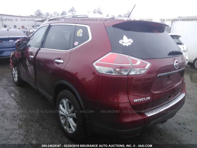 5N1AT2ML4FC835257 - 2015 NISSAN ROGUE S/SL/SV RED photo 3