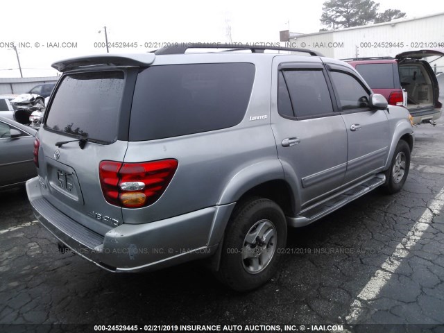 5TDBT48A52S136841 - 2002 TOYOTA SEQUOIA LIMITED SILVER photo 4