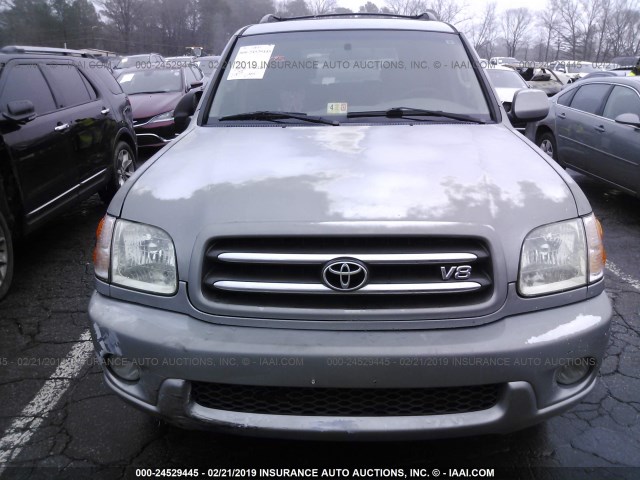 5TDBT48A52S136841 - 2002 TOYOTA SEQUOIA LIMITED SILVER photo 6