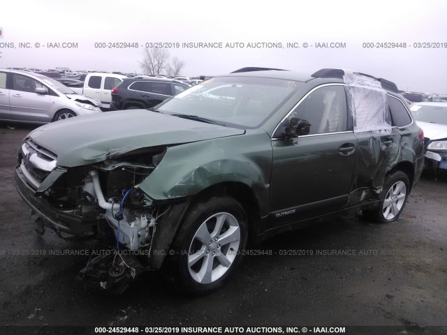 4S4BRBCC7E3257920 - 2014 SUBARU OUTBACK 2.5I PREMIUM GREEN photo 2