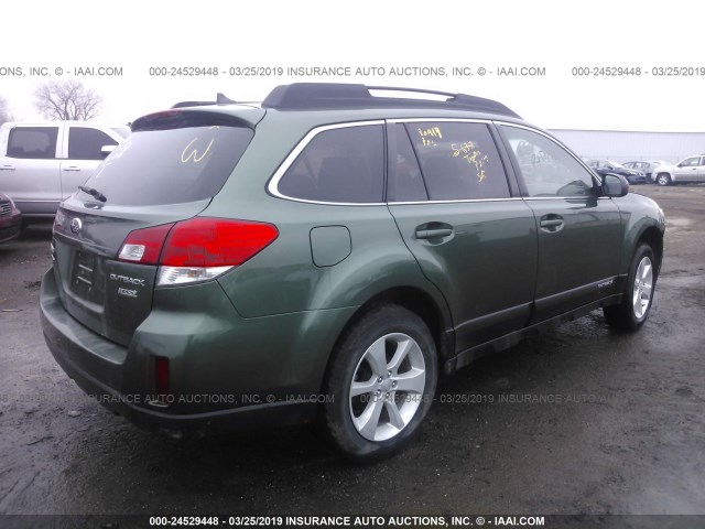 4S4BRBCC7E3257920 - 2014 SUBARU OUTBACK 2.5I PREMIUM GREEN photo 4