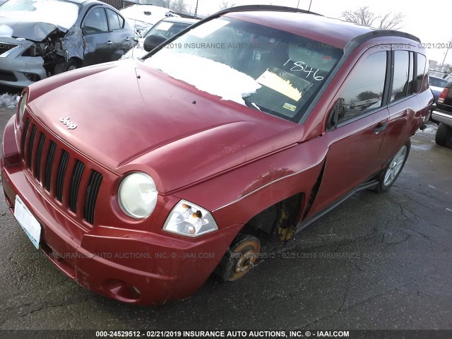 1J8FF47W77D205126 - 2007 JEEP COMPASS RED photo 2