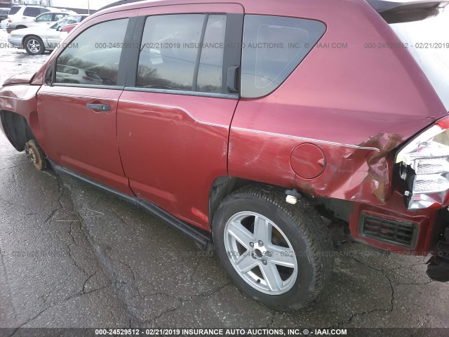 1J8FF47W77D205126 - 2007 JEEP COMPASS RED photo 6