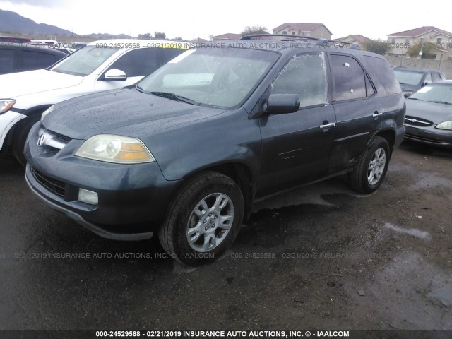 2HNYD18655H544433 - 2005 ACURA MDX TOURING TEAL photo 2