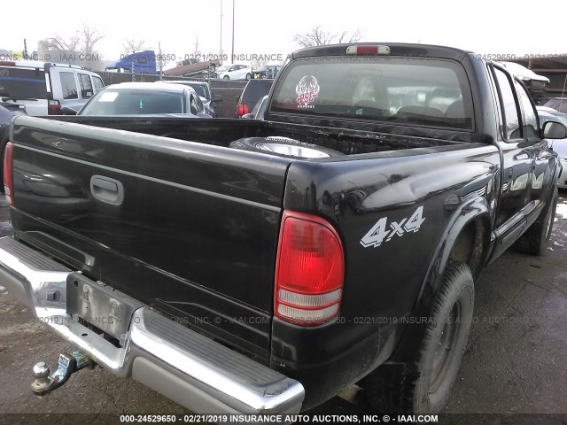 1D7HG48N04S659573 - 2004 DODGE DAKOTA QUAD SLT BLACK photo 4