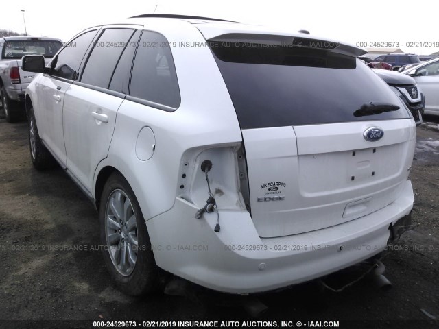 2FMDK3JC0ABB69078 - 2010 FORD EDGE SEL WHITE photo 3