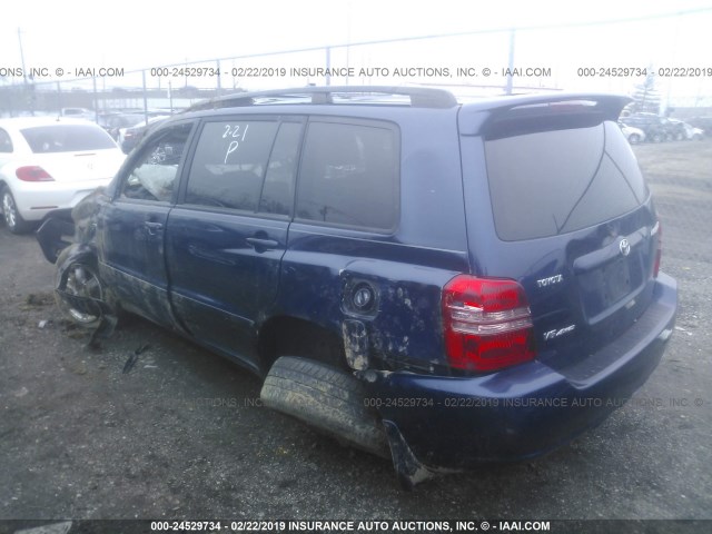 JTEHF21A120089189 - 2002 TOYOTA HIGHLANDER LIMITED BLUE photo 3