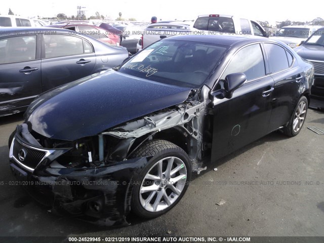 JTHBF5C27C5168824 - 2012 LEXUS IS 250 BLACK photo 2