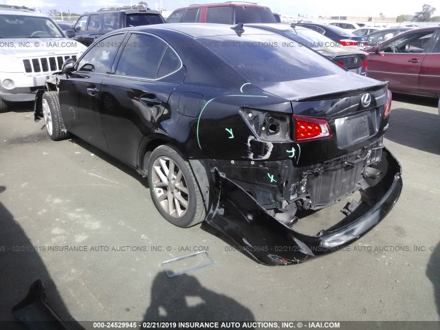 JTHBF5C27C5168824 - 2012 LEXUS IS 250 BLACK photo 3