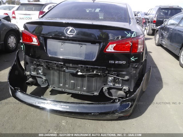 JTHBF5C27C5168824 - 2012 LEXUS IS 250 BLACK photo 6