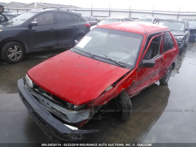 JF1KA7229PB701363 - 1993 SUBARU JUSTY DL RED photo 2