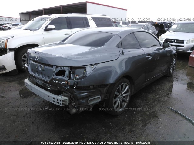 JTHFF2C25D2527820 - 2013 LEXUS IS 250 GRAY photo 4