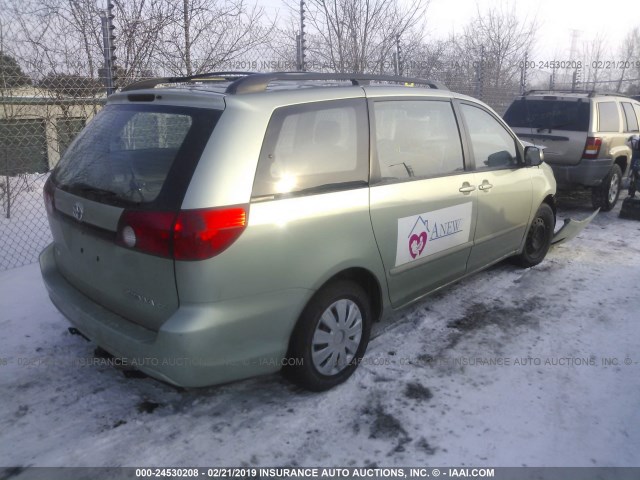 5TDZK23C17S014743 - 2007 TOYOTA SIENNA CE/LE GREEN photo 4