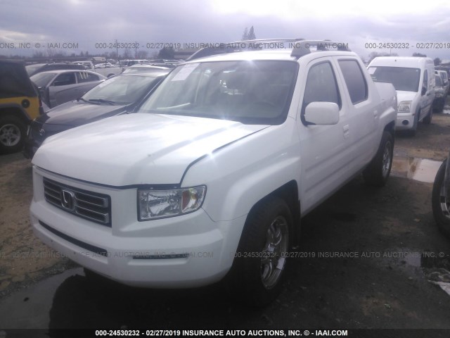 2HJYK16546H548315 - 2006 HONDA RIDGELINE RTL WHITE photo 2