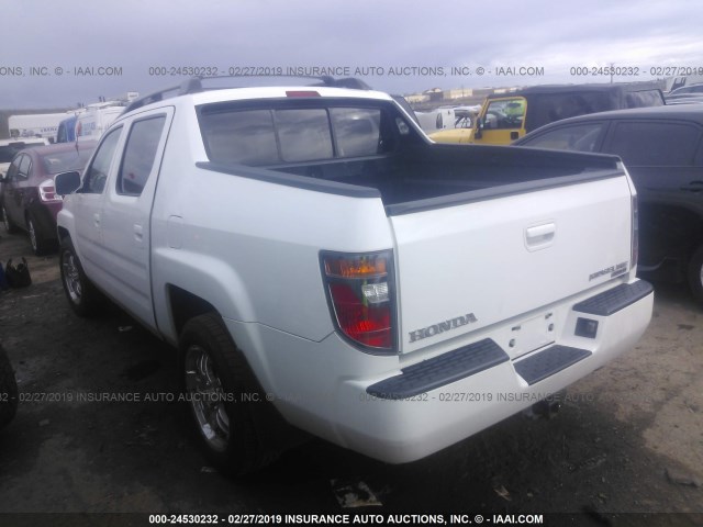 2HJYK16546H548315 - 2006 HONDA RIDGELINE RTL WHITE photo 3