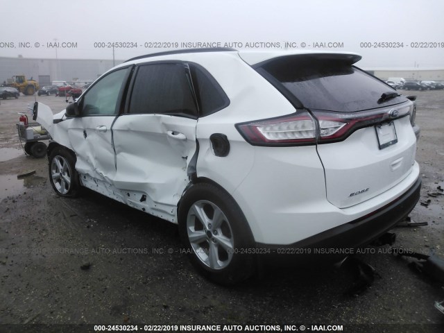 2FMTK3G94FBC19205 - 2015 FORD EDGE SE WHITE photo 3