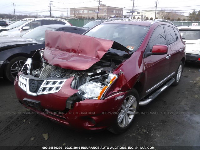 JN8AS5MT9DW523735 - 2013 NISSAN ROGUE S/SV RED photo 2