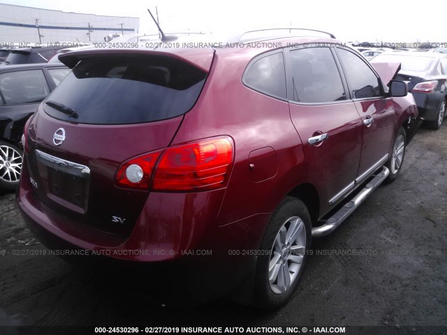 JN8AS5MT9DW523735 - 2013 NISSAN ROGUE S/SV RED photo 4